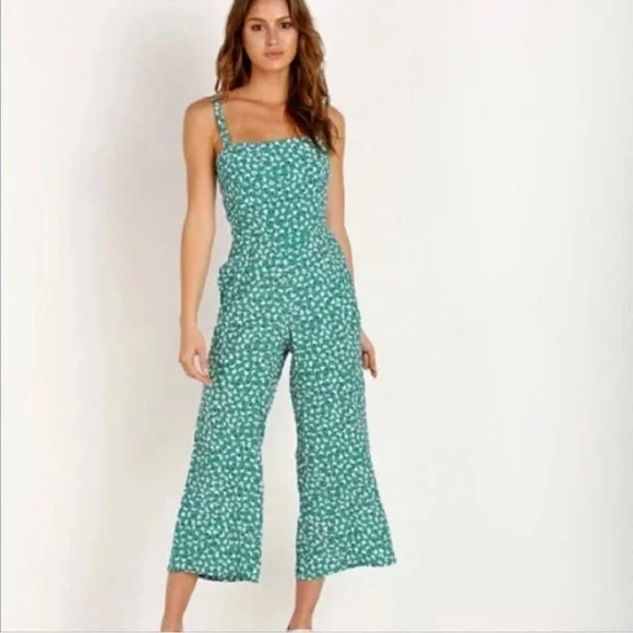 Faithful the Brand Playa Green Floral Print Jumpsuit Playsuit - Picture 5 of 13